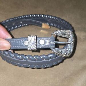 Justin Top Grain Cowhide Leather Belt Blueish Gray Size 28  3055S